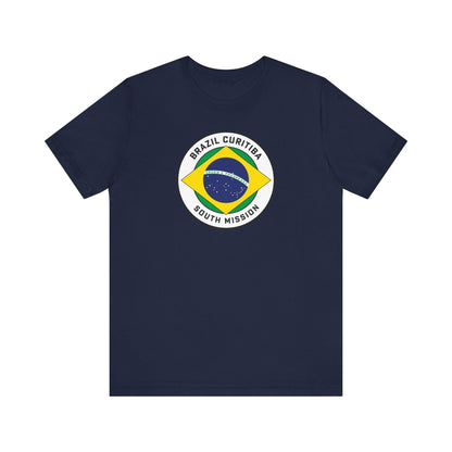 Brazil Curitiba South Mission Circular Pop Flag T-shirt - Latter-Day Saint LDS Missionary Gift - Book of Mormon