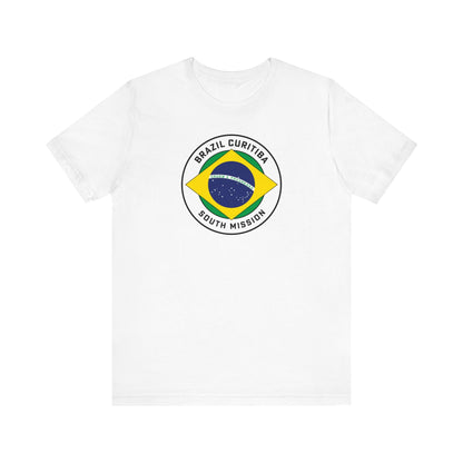 Brazil Curitiba South Mission Circular Pop Flag T-shirt - Latter-Day Saint LDS Missionary Gift - Book of Mormon