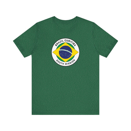 Brazil Curitiba South Mission Circular Pop Flag T-shirt - Latter-Day Saint LDS Missionary Gift - Book of Mormon