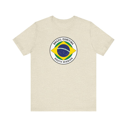 Brazil Curitiba South Mission Circular Pop Flag T-shirt - Latter-Day Saint LDS Missionary Gift - Book of Mormon