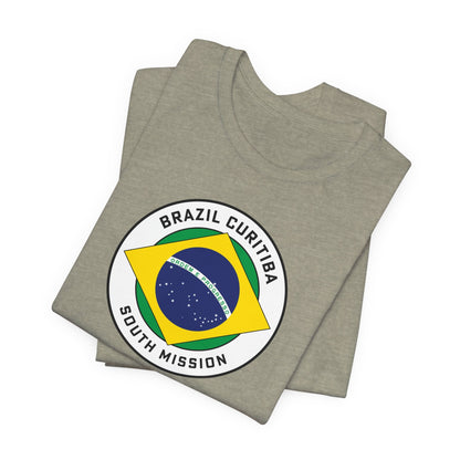 Brazil Curitiba South Mission Circular Pop Flag T-shirt - Latter-Day Saint LDS Missionary Gift - Book of Mormon