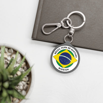 Brazil Feira de Santana Mission Circle Flag Key Tag - Latter-Day Saint LDS Missionary Gift - Book of Mormon