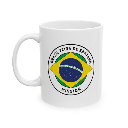 Brazil Feira de Santana Mission Circular Flag White Ceramic Mug - Latter-Day Saint LDS Missionary Gift - Book of Mormon