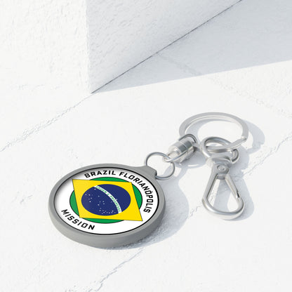 Brazil Florianopolis Mission Circle Flag Key Tag - Latter-Day Saint LDS Missionary Gift - Book of Mormon