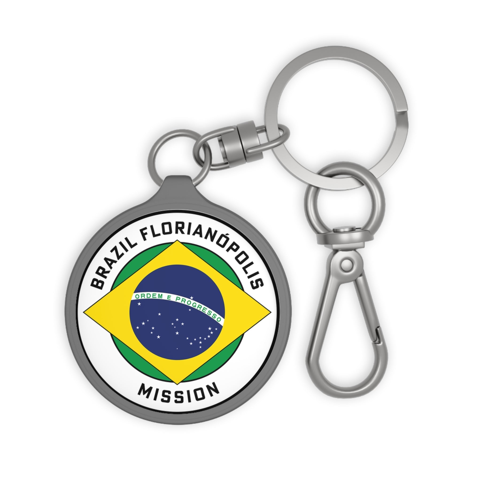 Brazil Florianopolis Mission Circle Flag Key Tag - Latter-Day Saint LDS Missionary Gift - Book of Mormon