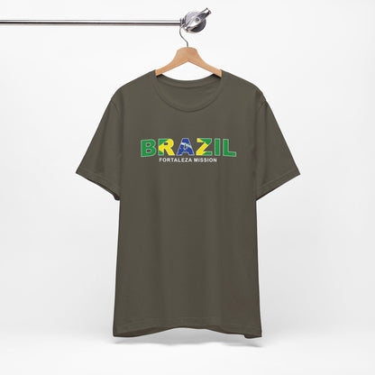 Brazil Fortaleza Mission Flag Title T-shirt - Latter-Day Saint LDS Missionary Gift - Book of Mormon