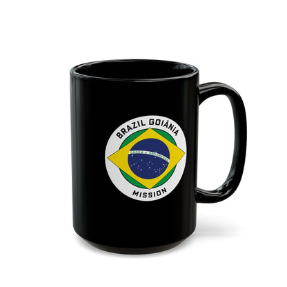 Brazil Goiania Mission Circular Flag Black Ceramic Mug - Latter-Day Saint LDS Missionary Gift - Book of Mormon