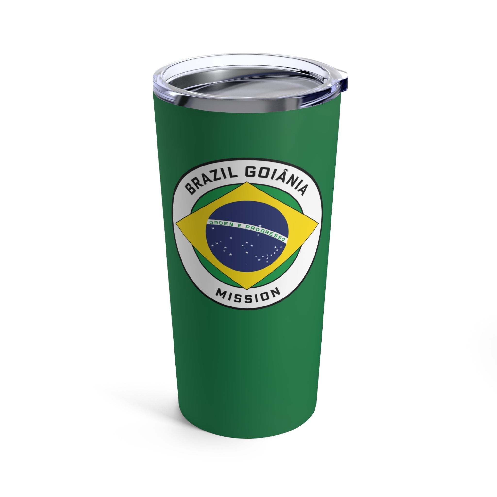 Brazil Goiania Mission Flag Logo Tumbler 20oz Green - Latter-Day Saint LDS Missionary Gift - Book of Mormon