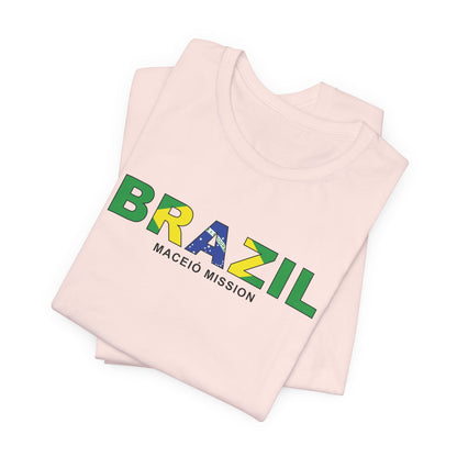 Brazil Maceio Mission Flag Title T-shirt - Latter-Day Saint LDS Missionary Gift - Book of Mormon