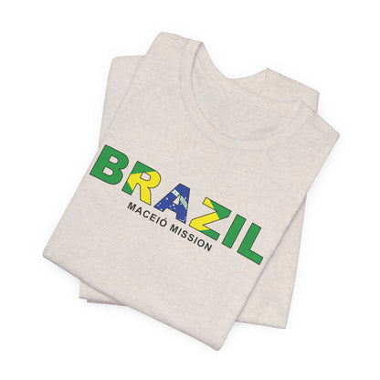 Brazil Maceio Mission Flag Title T-shirt - Latter-Day Saint LDS Missionary Gift - Book of Mormon