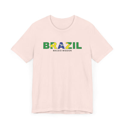 Brazil Maceio Mission Flag Title T-shirt - Latter-Day Saint LDS Missionary Gift - Book of Mormon