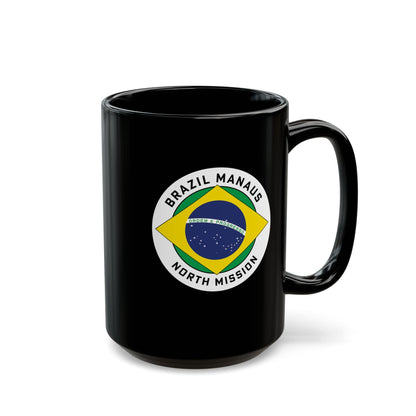 Brazil Manaus North Mission Circular Flag Black Ceramic Mug - Latter-Day Saint LDS Missionary Gift - Book of Mormon