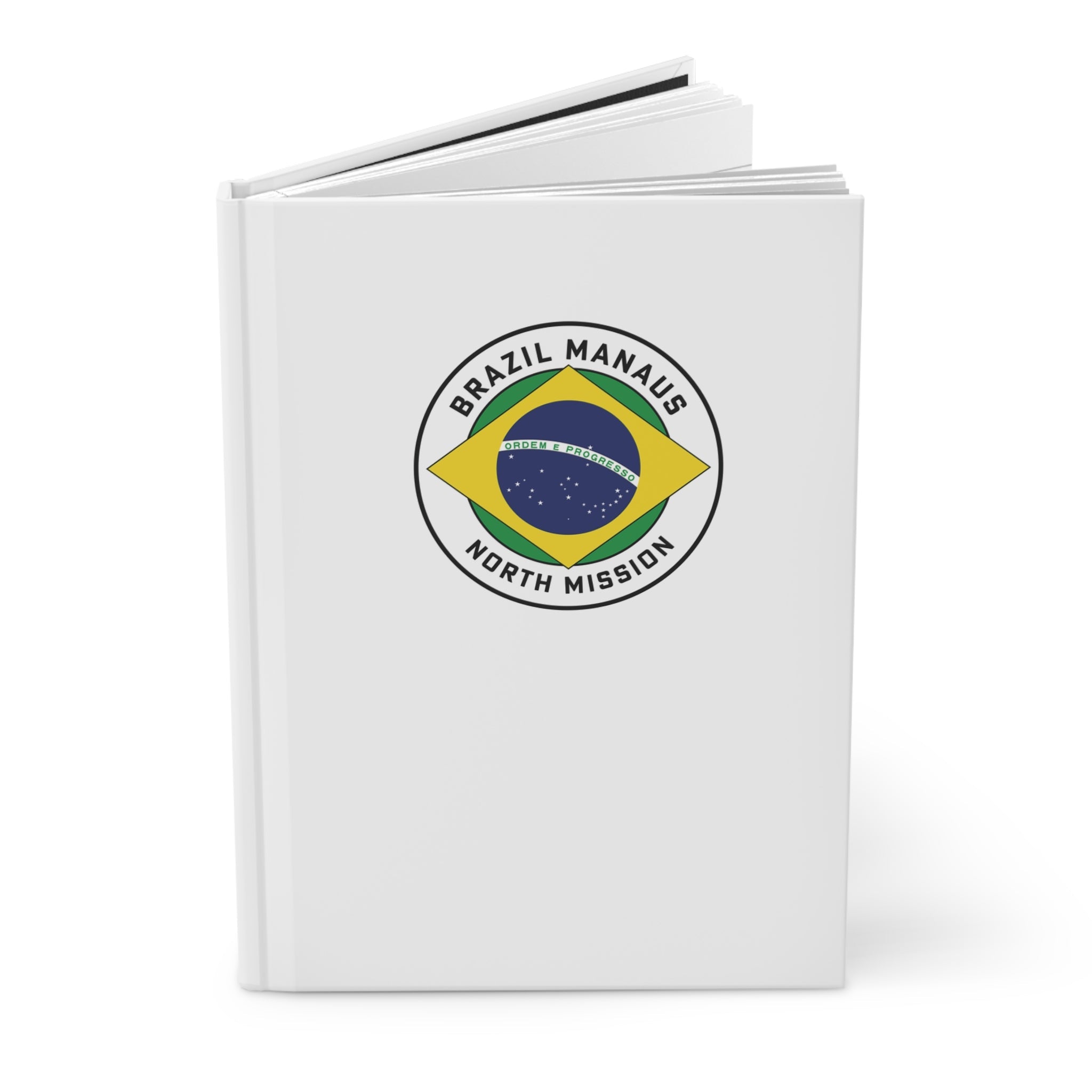 Brazil Manaus North Mission Logo Design White Hardcover Journal Matte - Latter-Day Saint LDS Missionary Gift - Book of Mormon