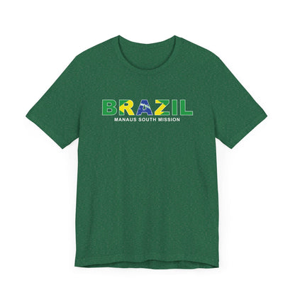 Brazil Manaus South Mission Flag Title T-shirt - Latter-Day Saint LDS Missionary Gift - Book of Mormon