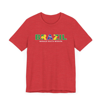 Brazil Manaus South Mission Flag Title T-shirt - Latter-Day Saint LDS Missionary Gift - Book of Mormon