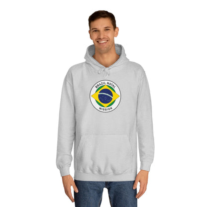 Brazil Natal Mission Flag Logo (White Border) College Hoodie - Latter-Day Saint LDS Missionary Gift - Book of Mormon