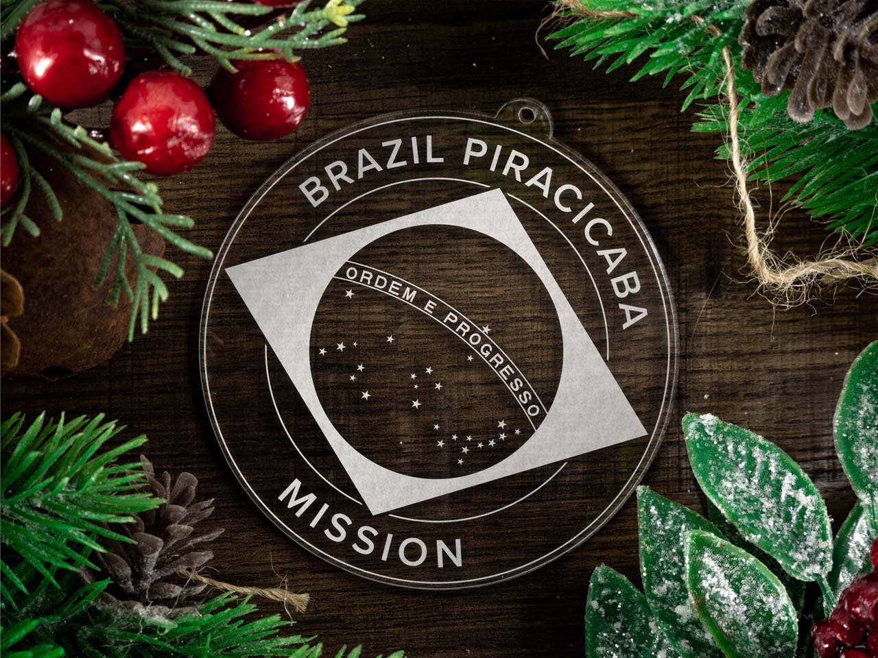 Brazil Piracicaba Mission Christmas Ornament - Latter-Day Saint LDS Missionary Gift - Book of Mormon