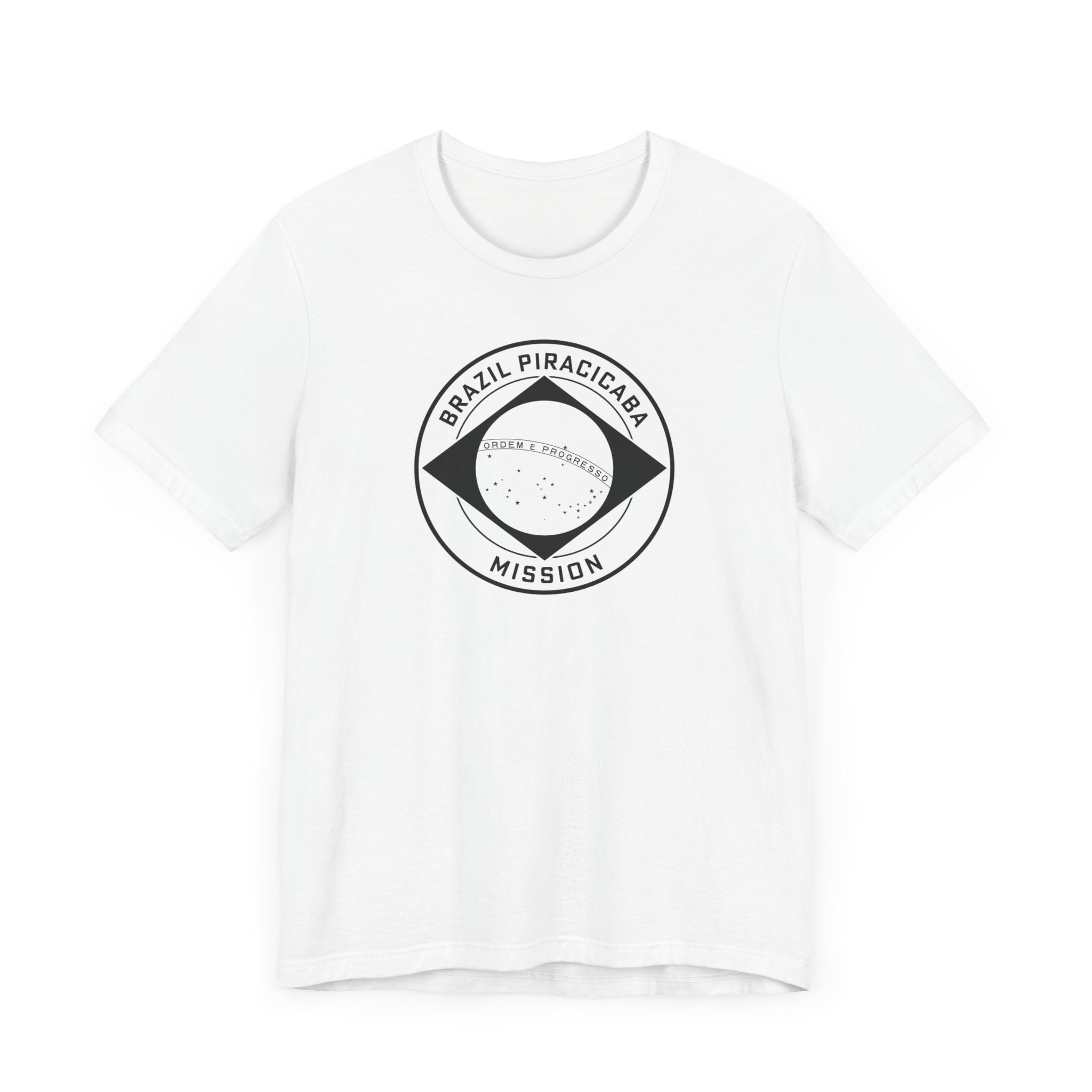 Brazil Piracicaba Mission Circular Monochrome Logo T-Shirt - Latter-Day Saint LDS Missionary Gift - Book of Mormon