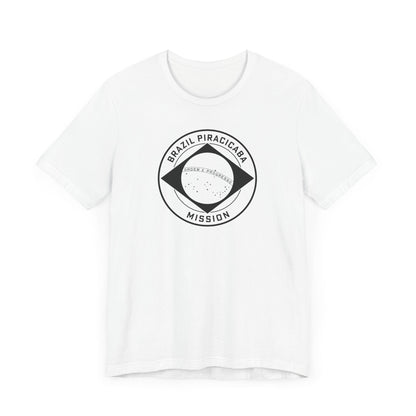 Brazil Piracicaba Mission Circular Monochrome Logo T-Shirt - Latter-Day Saint LDS Missionary Gift - Book of Mormon