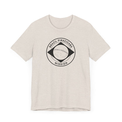 Brazil Piracicaba Mission Circular Monochrome Logo T-Shirt - Latter-Day Saint LDS Missionary Gift - Book of Mormon