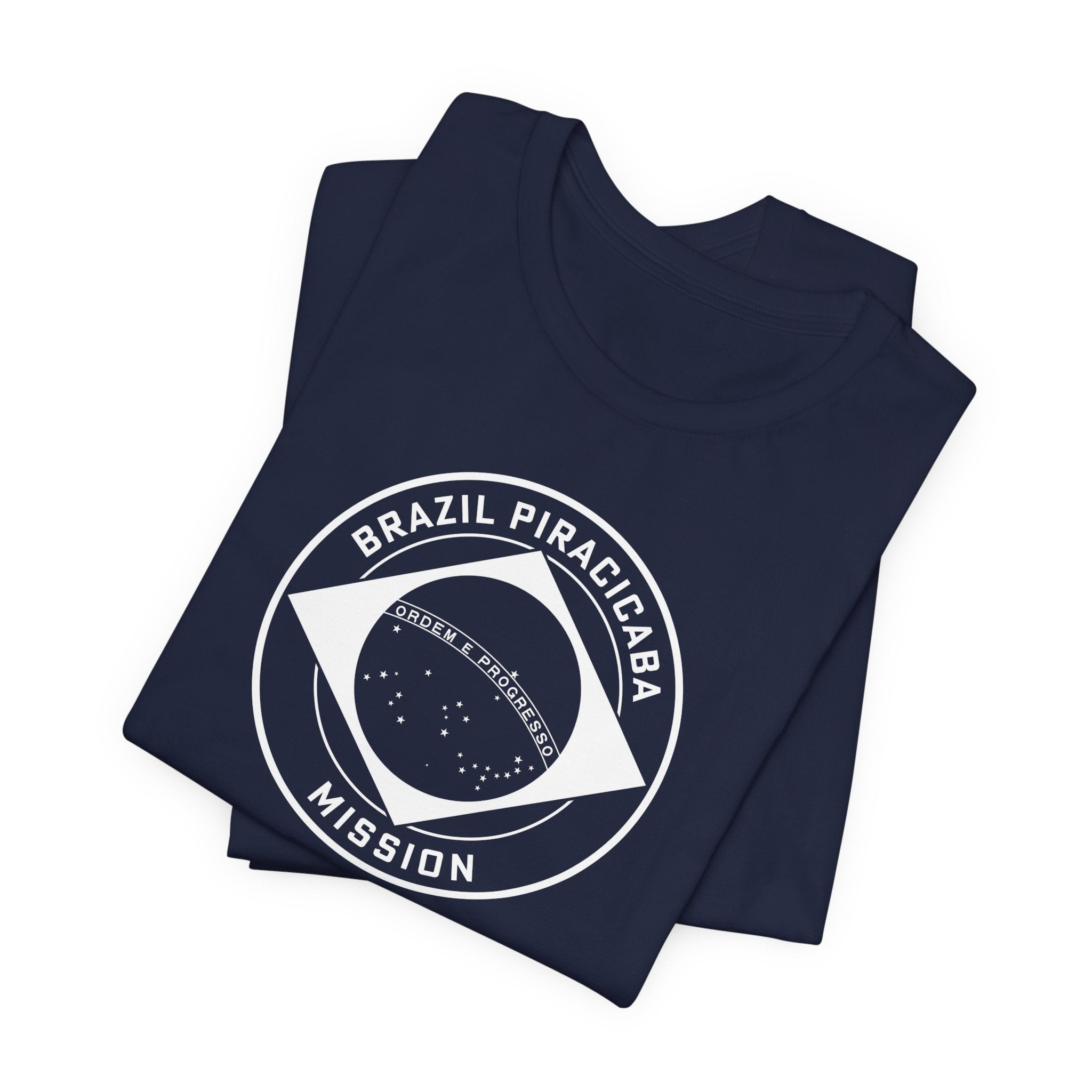 Brazil Piracicaba Mission Circular Monochrome Logo T-Shirt - Latter-Day Saint LDS Missionary Gift - Book of Mormon