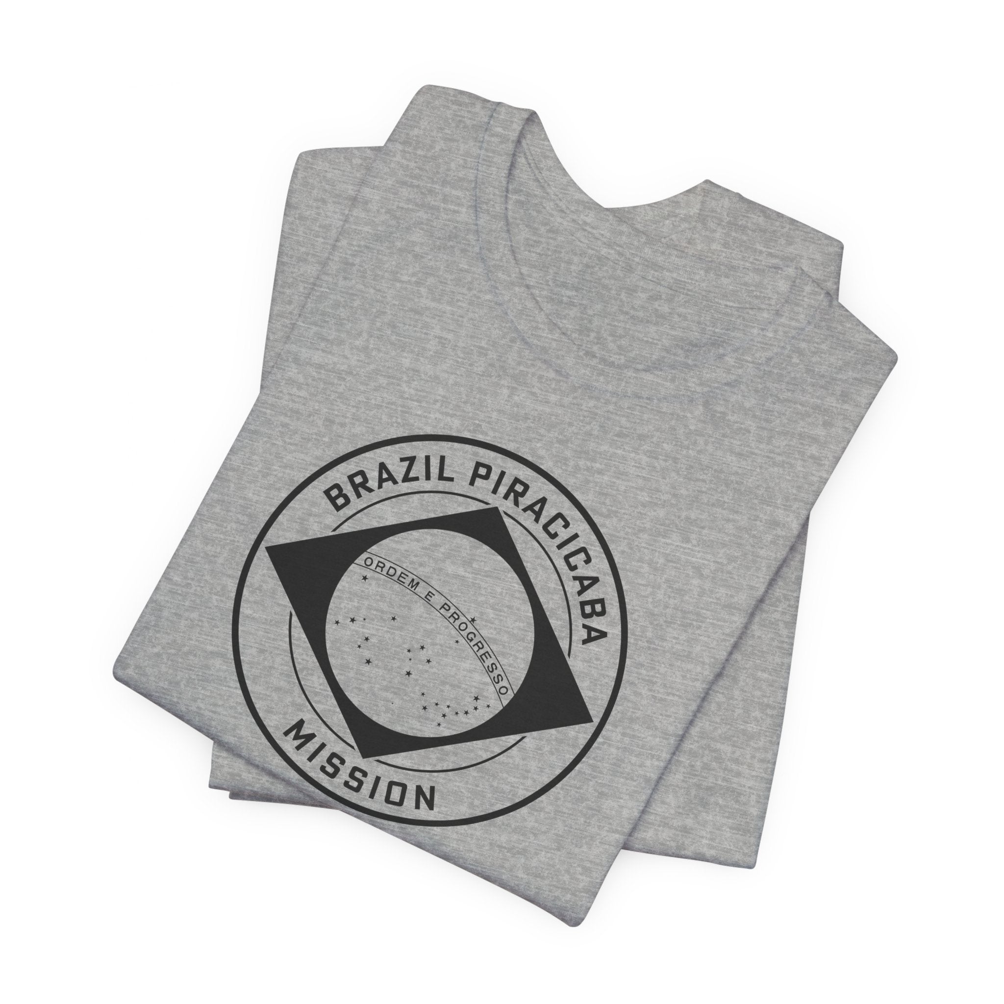 Brazil Piracicaba Mission Circular Monochrome Logo T-Shirt - Latter-Day Saint LDS Missionary Gift - Book of Mormon