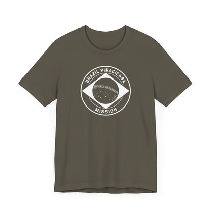 Brazil Piracicaba Mission Circular Monochrome Logo T-Shirt - Latter-Day Saint LDS Missionary Gift - Book of Mormon