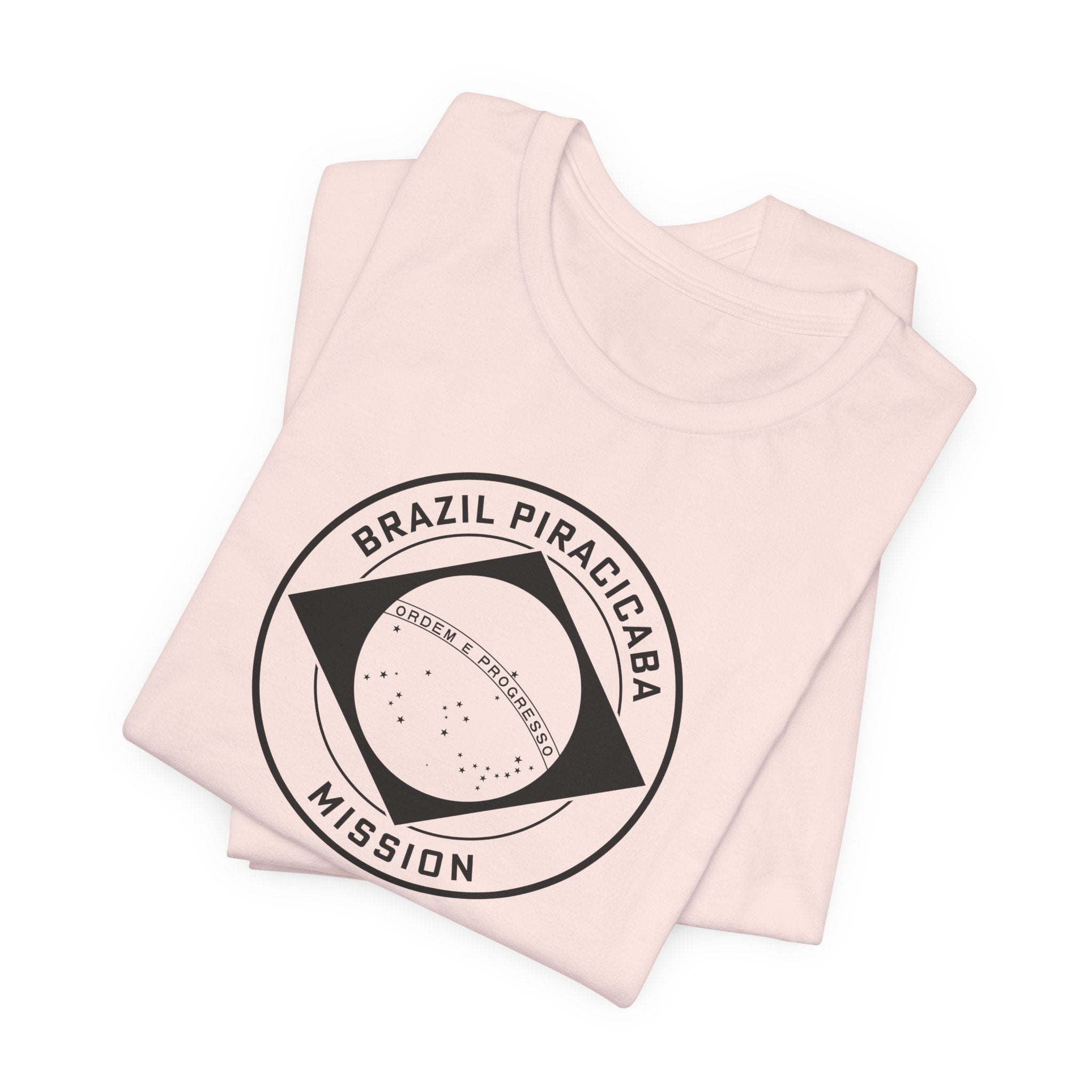 Brazil Piracicaba Mission Circular Monochrome Logo T-Shirt - Latter-Day Saint LDS Missionary Gift - Book of Mormon