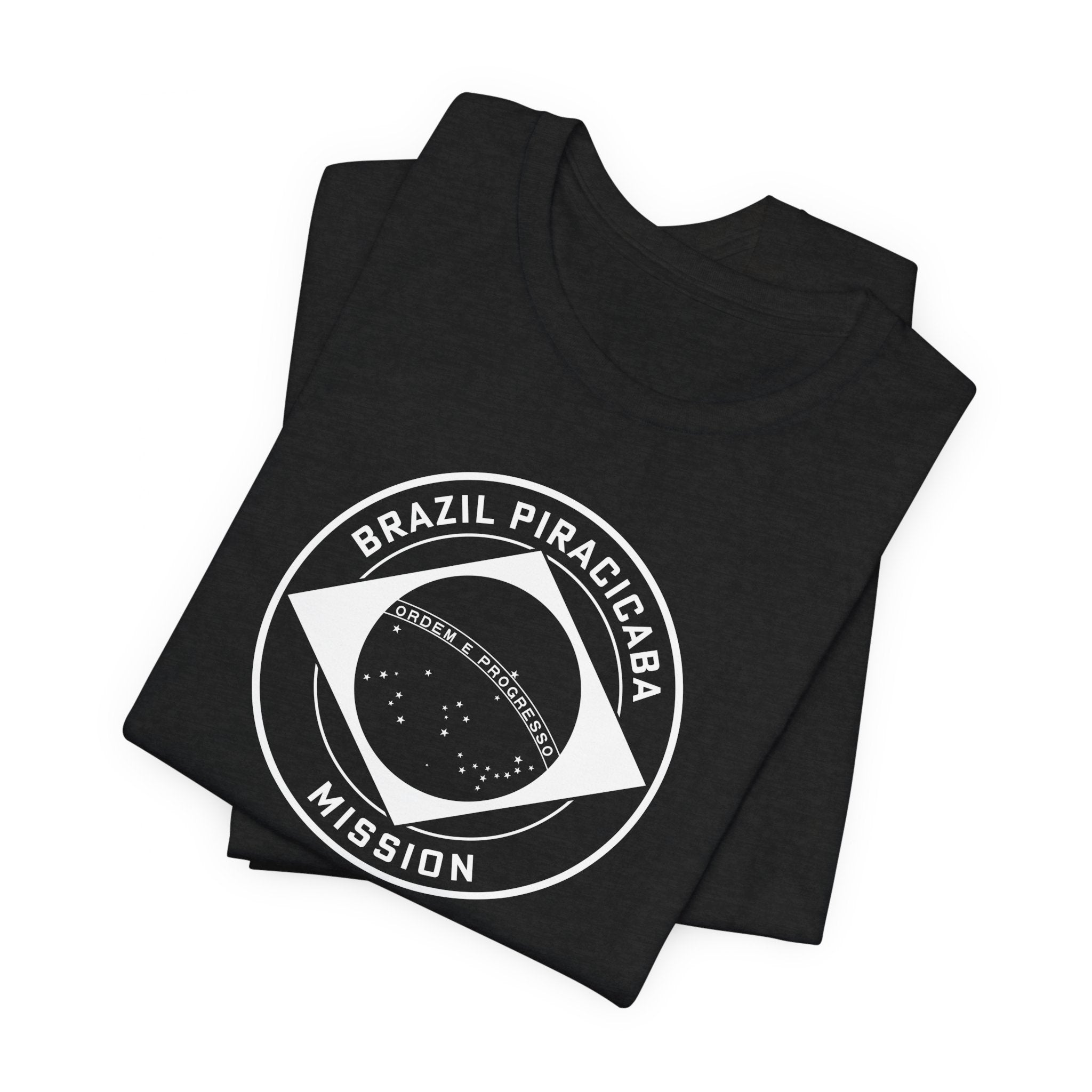Brazil Piracicaba Mission Circular Monochrome Logo T-Shirt - Latter-Day Saint LDS Missionary Gift - Book of Mormon