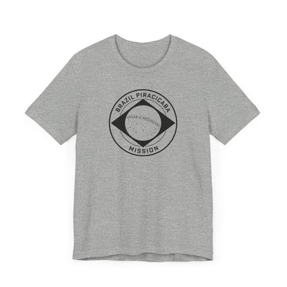 Brazil Piracicaba Mission Circular Monochrome Logo T-Shirt - Latter-Day Saint LDS Missionary Gift - Book of Mormon