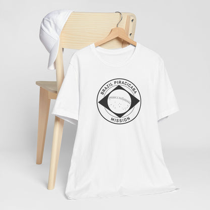 Brazil Piracicaba Mission Circular Monochrome Logo T-Shirt - Latter-Day Saint LDS Missionary Gift - Book of Mormon