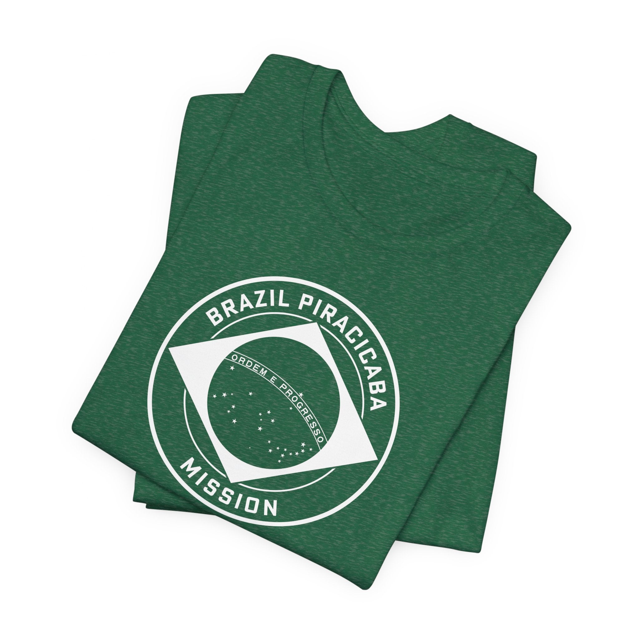 Brazil Piracicaba Mission Circular Monochrome Logo T-Shirt - Latter-Day Saint LDS Missionary Gift - Book of Mormon