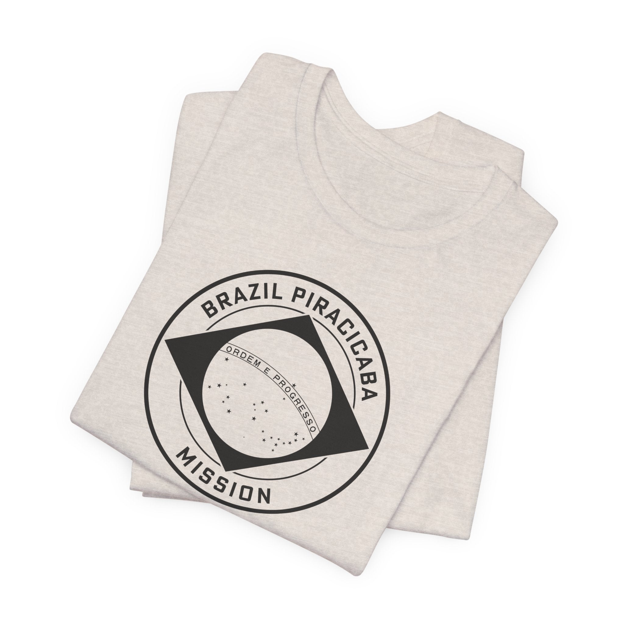 Brazil Piracicaba Mission Circular Monochrome Logo T-Shirt - Latter-Day Saint LDS Missionary Gift - Book of Mormon