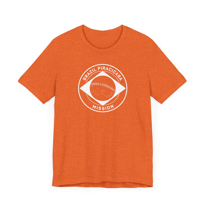 Brazil Piracicaba Mission Circular Monochrome Logo T-Shirt - Latter-Day Saint LDS Missionary Gift - Book of Mormon