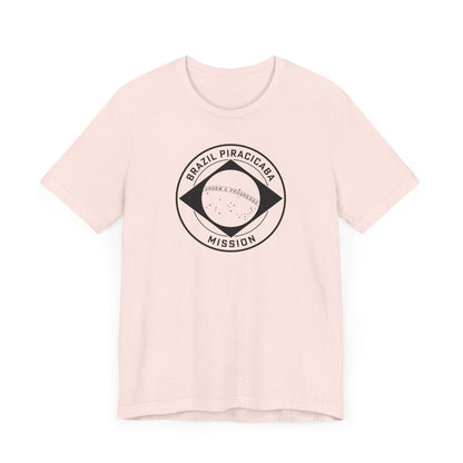 Brazil Piracicaba Mission Circular Monochrome Logo T-Shirt - Latter-Day Saint LDS Missionary Gift - Book of Mormon