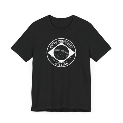 Brazil Piracicaba Mission Circular Monochrome Logo T-Shirt - Latter-Day Saint LDS Missionary Gift - Book of Mormon