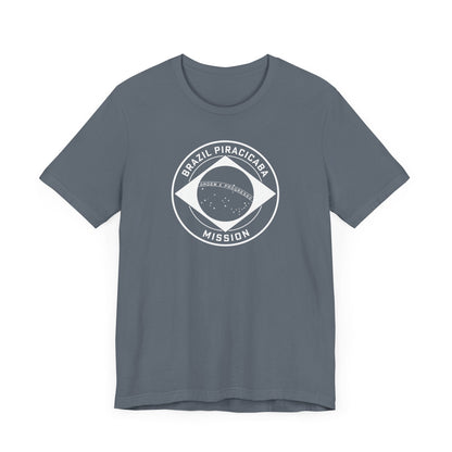 Brazil Piracicaba Mission Circular Monochrome Logo T-Shirt - Latter-Day Saint LDS Missionary Gift - Book of Mormon