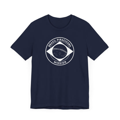 Brazil Piracicaba Mission Circular Monochrome Logo T-Shirt - Latter-Day Saint LDS Missionary Gift - Book of Mormon