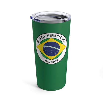 Brazil Piracicaba Mission Flag Logo Tumbler 20oz Green - Latter-Day Saint LDS Missionary Gift - Book of Mormon