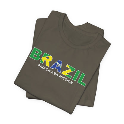 Brazil Piracicaba Mission Flag Title T-shirt - Latter-Day Saint LDS Missionary Gift - Book of Mormon