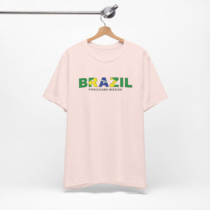 Brazil Piracicaba Mission Flag Title T-shirt - Latter-Day Saint LDS Missionary Gift - Book of Mormon