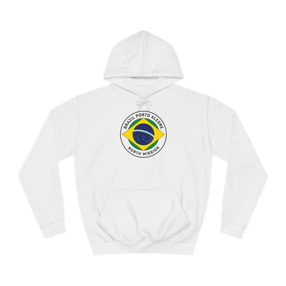 Brazil Porto Alegre North Mission Flag Logo (White Border) College Hoodie