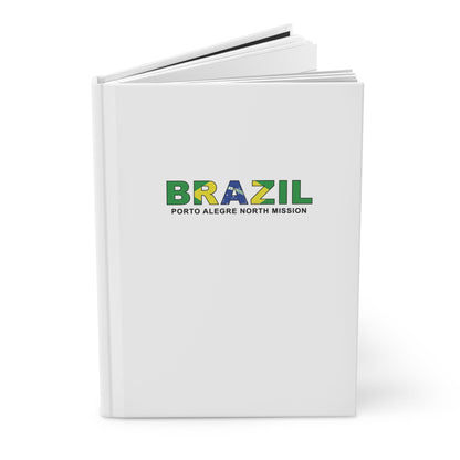 Brazil Porto Alegre North Mission Flag Title White Hardcover Journal Matte - Latter-Day Saint LDS Missionary Gift - Book of Mormon