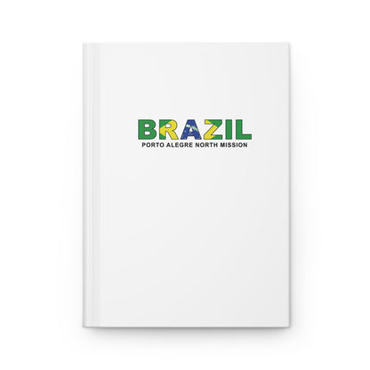 Brazil Porto Alegre North Mission Flag Title White Hardcover Journal Matte - Latter-Day Saint LDS Missionary Gift - Book of Mormon