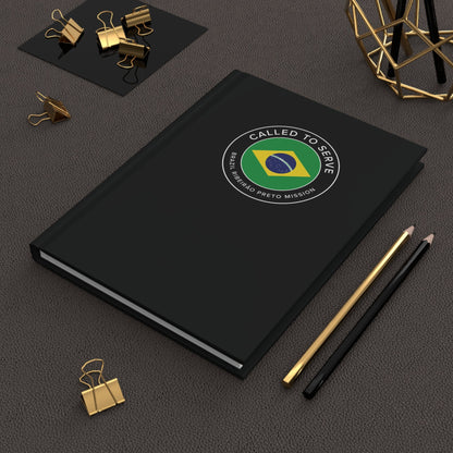 Brazil Ribeirao Preto Mission Circle Flag Called to Serve Black Hardcover Journal Matte - Latter-Day Saint LDS Missionary Gift - Book of Mormon