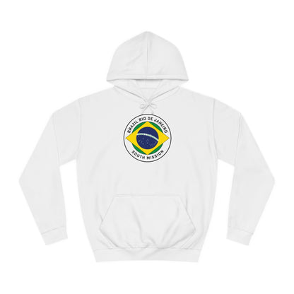 Brazil Rio de Janeiro South Mission Flag Logo (White Border) College Hoodie