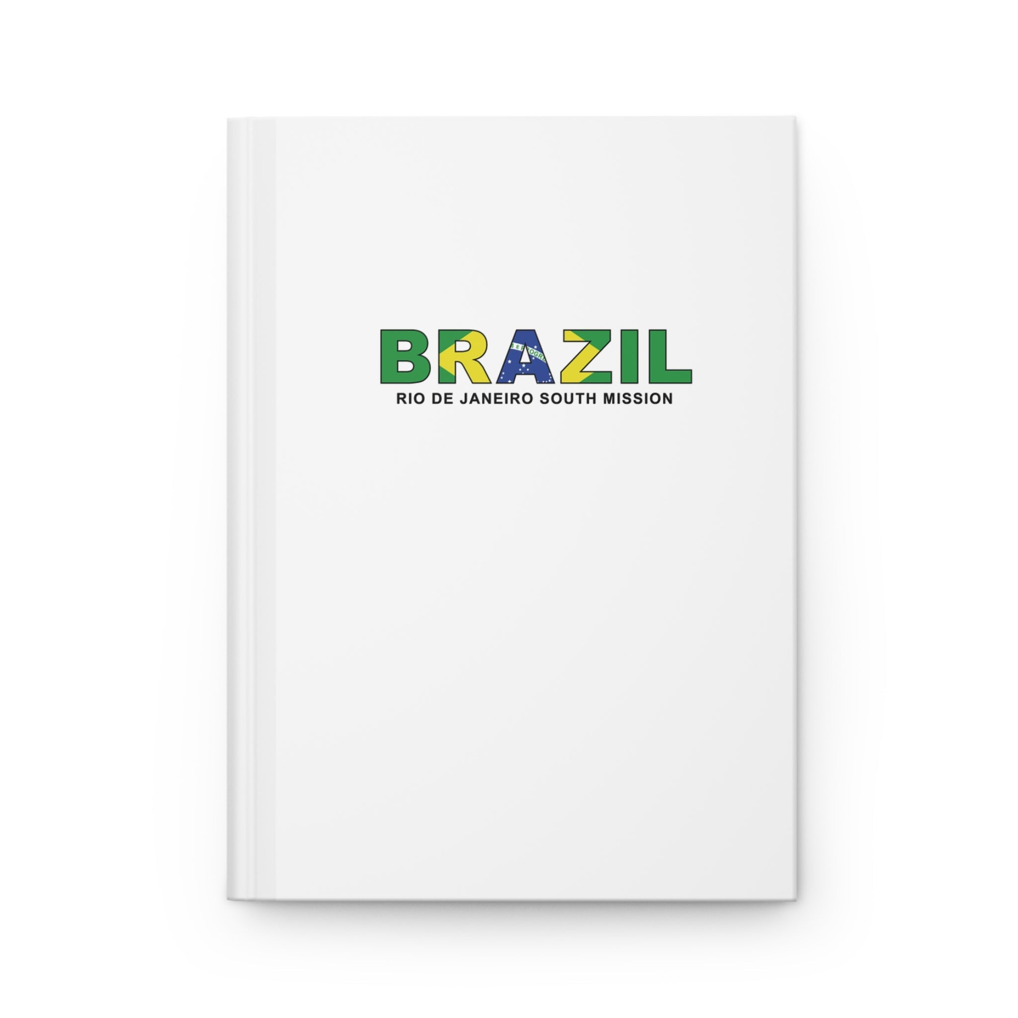 Brazil Rio de Janeiro South Mission Flag Title White Hardcover Journal Matte - Latter-Day Saint LDS Missionary Gift - Book of Mormon