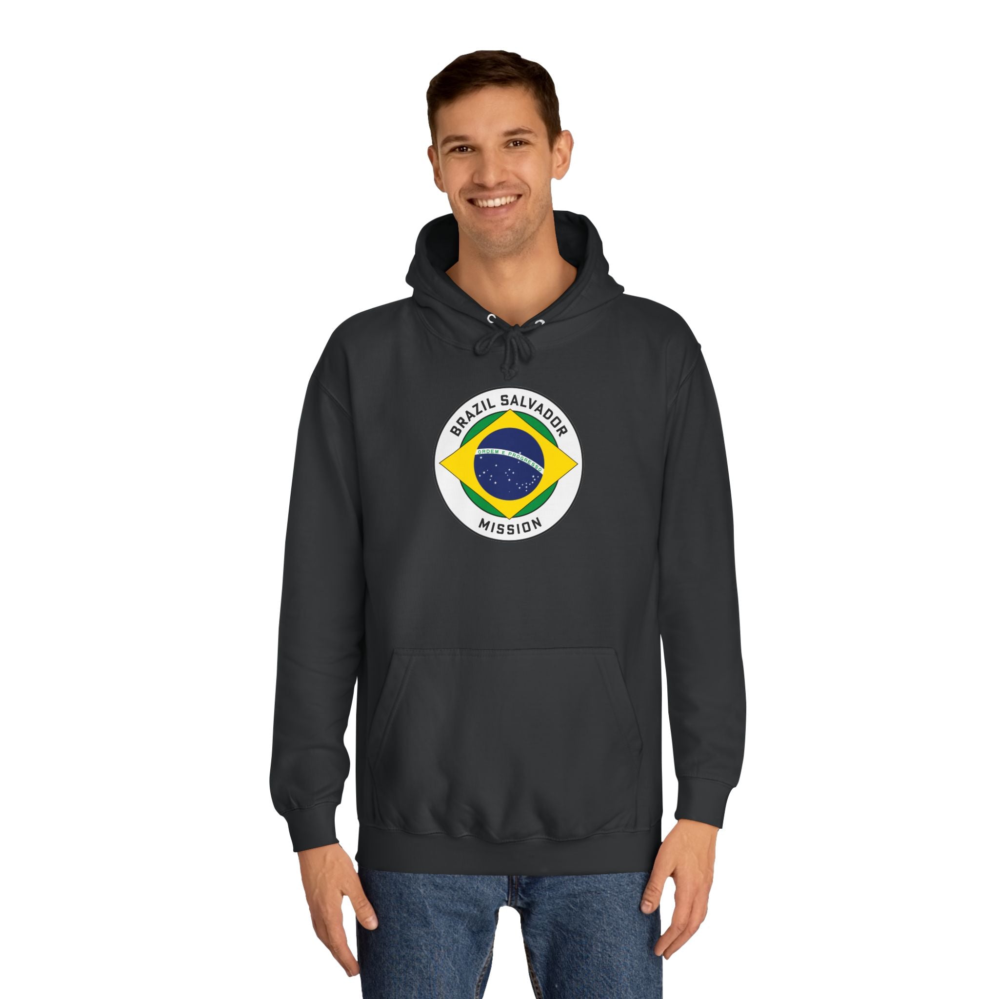 Brazil Salvador Mission Flag Logo (White Border) College Hoodie - Latter-Day Saint LDS Missionary Gift - Book of Mormon