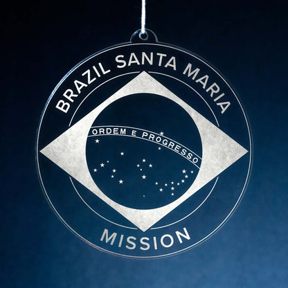 Brazil Santa Maria Mission Christmas Ornament - Latter-Day Saint LDS Missionary Gift - Book of Mormon