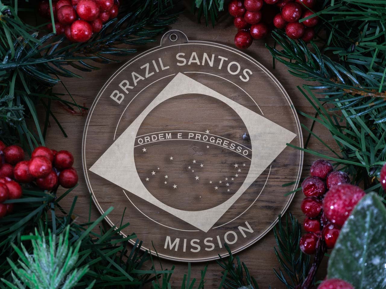 Brazil Santos Mission Christmas Ornament - Latter-Day Saint LDS Missionary Gift - Book of Mormon